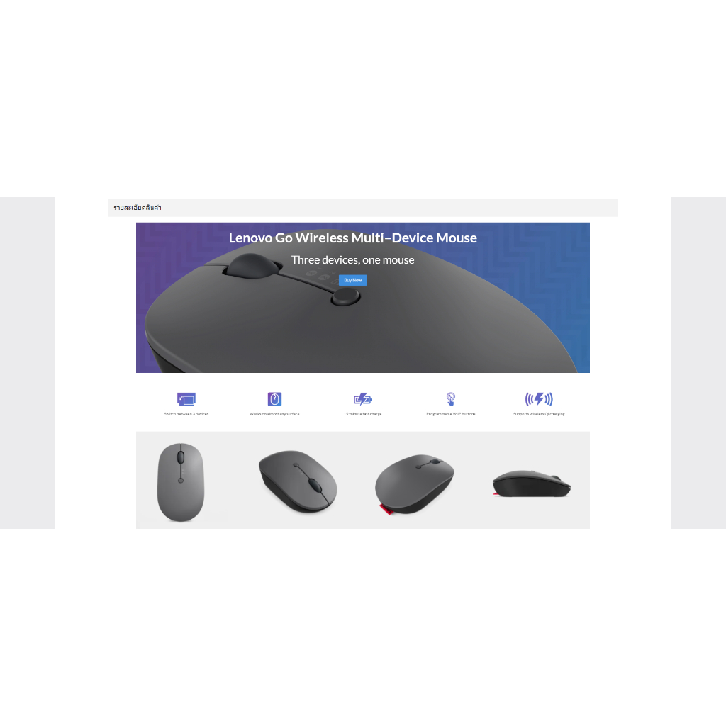 Lenovo Go Wireless Multi-Device Mouse (Storm Grey) (GY51C21211)