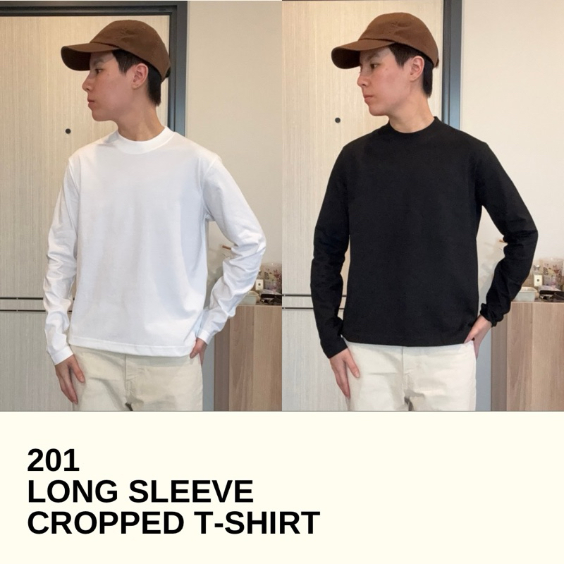 201 [Long Sleeves Cropped T-Shirt] เสื้อยืดครอปแขนยาวคอกลม คอฟิต ผ้านุ่ม