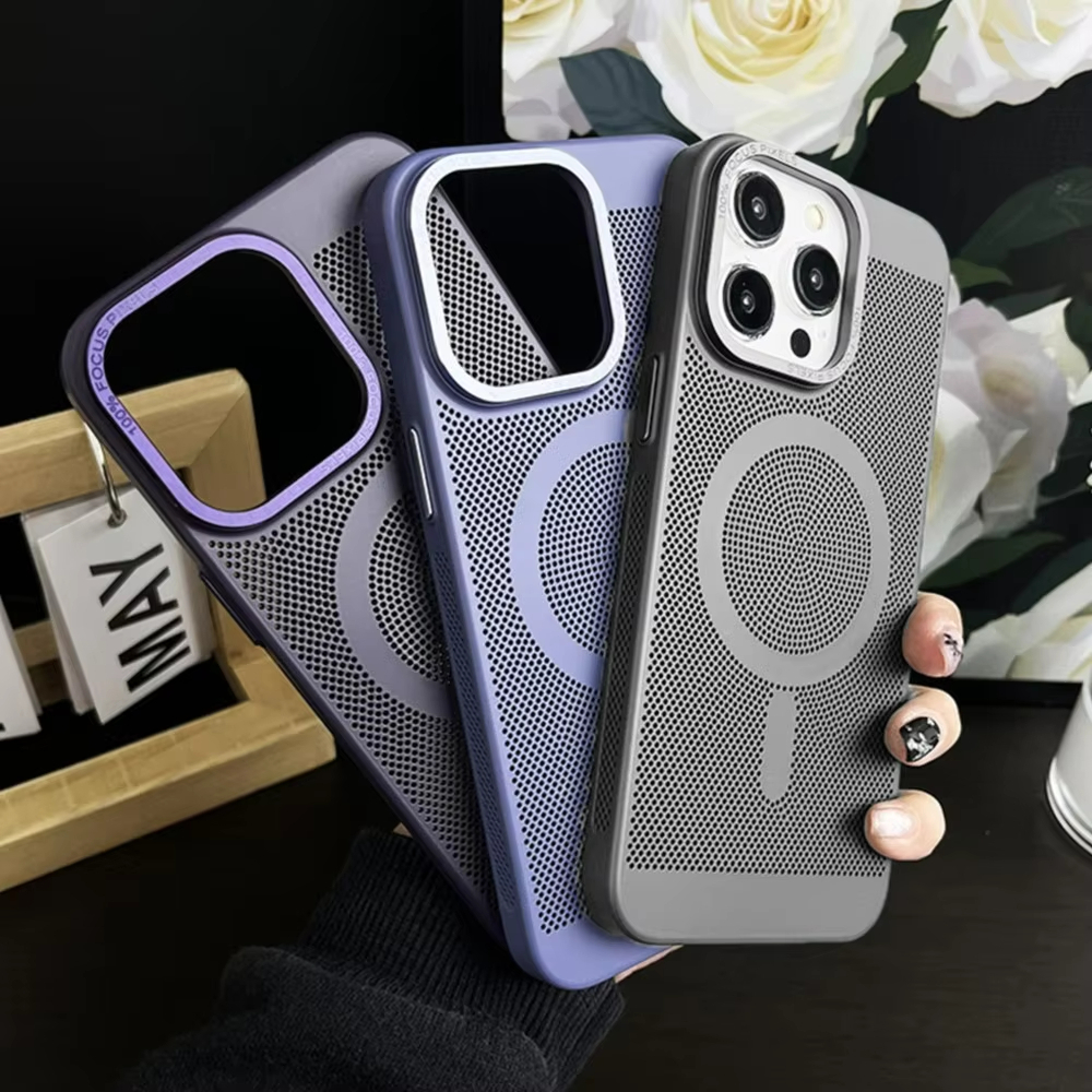 เคสไอโฟน11 กลัวร้อน magnetic case for เคสไอโฟน iphone 16 15 14 13 12 11 promax pro plus + metal การป้องกันเลนส์ #38