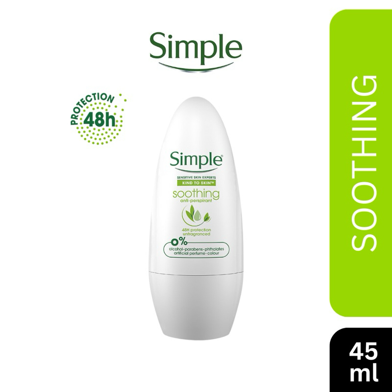 [ของแท้ ส่งเร็ว🔥] โรลออน Simple Roll on Soothing with Aloe Vera 45ml ผิวแพ้ง่ายใช้ได้