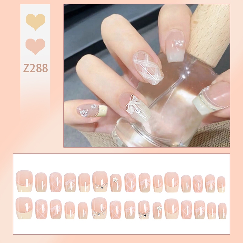 🇹🇭ร้านไทย🇹🇭【DD288】เล็บปลอม สไตล์โมเดิร์น ใช้งานง่าย 24 ชิ้น 🔥พร้อมส่ง🔥