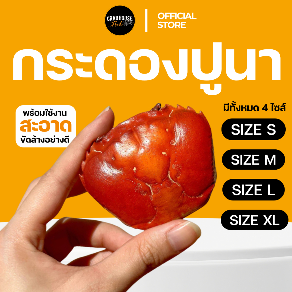 Crabhouse -กระดองปูนาคัดเฉพาะชิ้นสวยเท่านั้น ล้างด้วยเครื่องขัดอย่างดีพร้อมใช้งาน 1 แพ็ค 12 ชิ้น