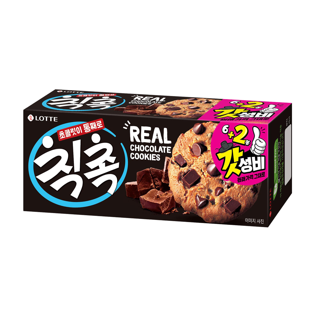 [ของแท้] 칙촉오리지날 Lotte Chikchok Real Chocolate Cookies (คุกกี้ช็อกโกแลตชิพ) 120g