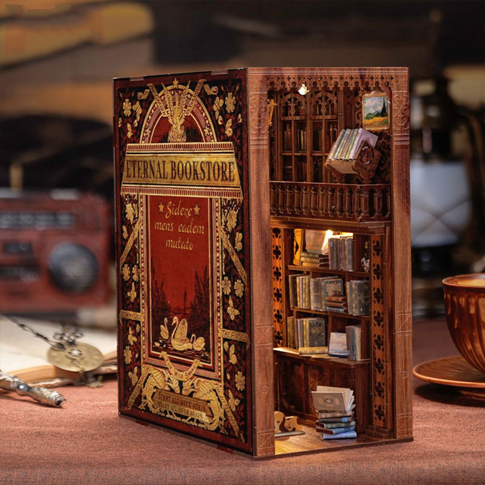 CUTEBEE YS05 DIY Book Nook บ้านตุ๊กตา  DIY ที่กั้นหนังสือ รวมถึงฝาครอบกันฝุ่น ตัวต่อไม้ บ้านของเล่น ราคา ถูกที่สุด ดีลบีเคเค แกลเลอรีภาพที่ 2