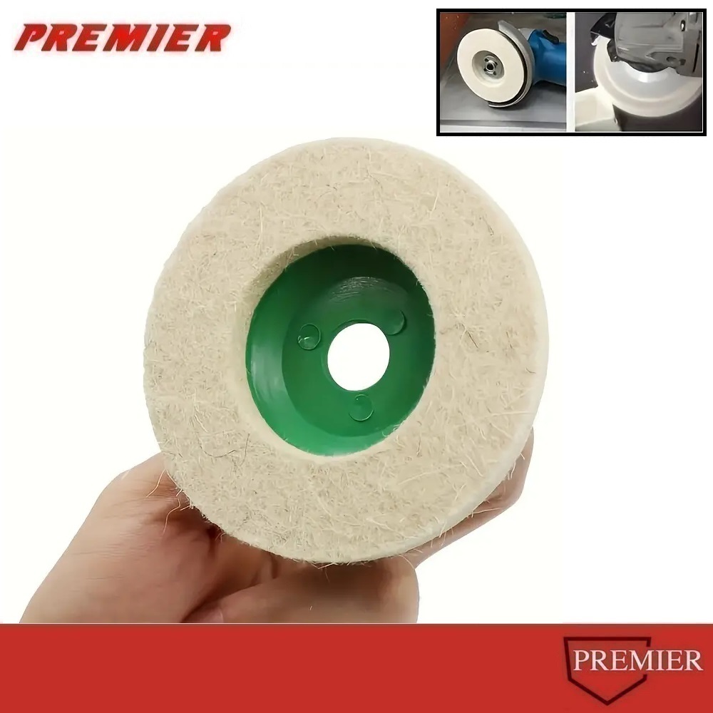 4นิ้ว ขัดรอยขนแมวบนกระจกและคราบน้ำ Felt Buffing Disc 4 inch ใช้ กับลูกหมู ความเร็วรอบ 12,000 รอบ/นาที ใช้ขัดเงาชิ้นงาน