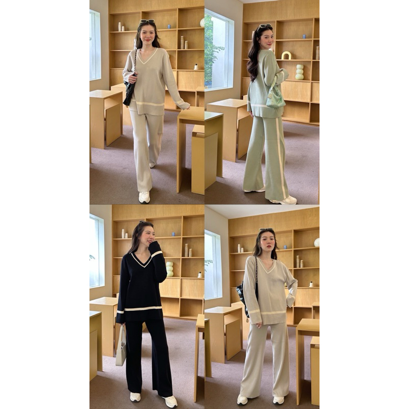 “Set everyday knit” เป็นลุคที่ใส่ได้ทุกวันจริงๆค่ะ หน้าหนาวนี้ห้ามพลาด!! เนื้อผ้าทอหนา ทรงดี แนะนำเลยค่ะ tshop