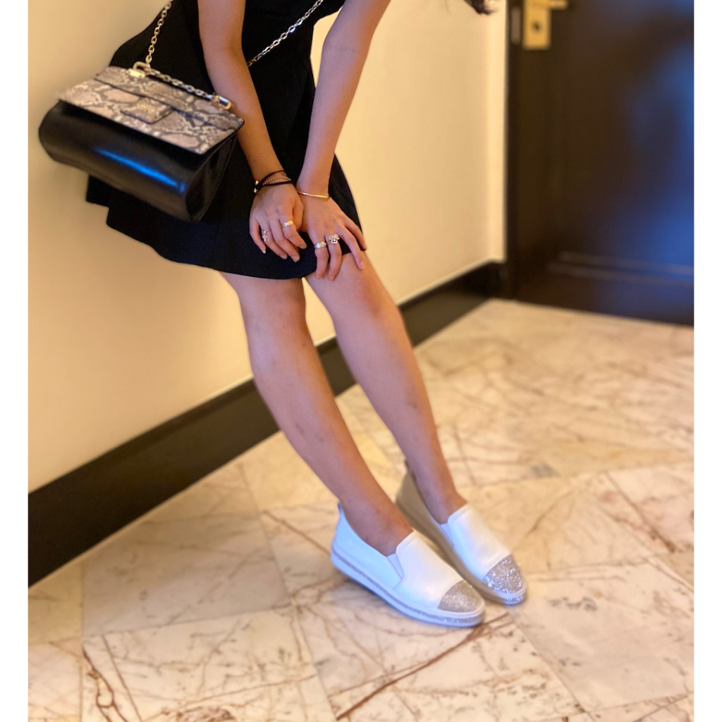 Eastman Crystal Sneaker, Black/White