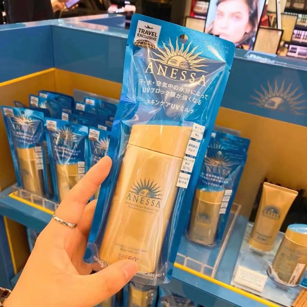 Japan.SHISEIDO Anessa Perfect UV Sunscreen Skin Care Milk SPF 50+ PA++++ครีมกันแดดสูตรน้ำนม60/90ML