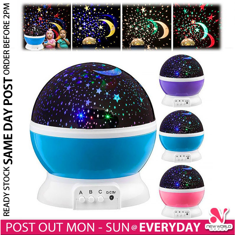 ไฟตกแต่งห้องโคมไฟข้างเตียงหมุนไฟ LED ไฟกลางคืนดาวท้องฟ้าฉายแสง Bedside lamp LED Starry Sky Projection Light