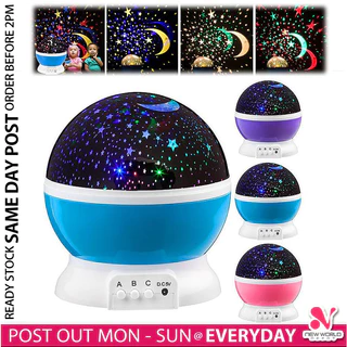 ไฟตกแต่งห้องโคมไฟข้างเตียงหมุนไฟ LED ไฟกลางคืนดาวท้องฟ้าฉายแสง Bedside lamp LED Starry Sky Projection Light