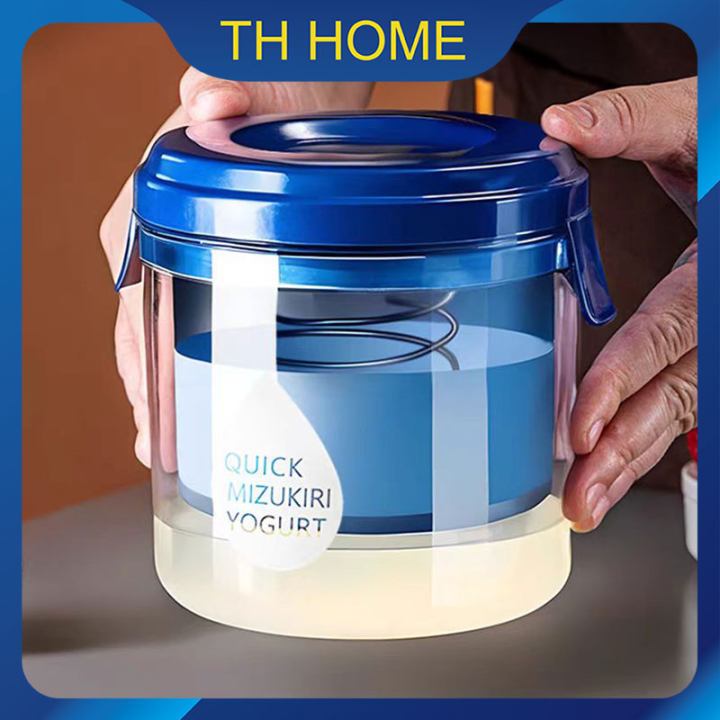 TH HOME ที่กรองโยเกิร์ต ที่กรองชีส ที่กรองโยเกิร์ต ที่ทำกรีกโยเกิร์ต พร้อมฝาปิด สําหรับครัวเรือน อุปกรณ์แยกนมถั่วเหลือง