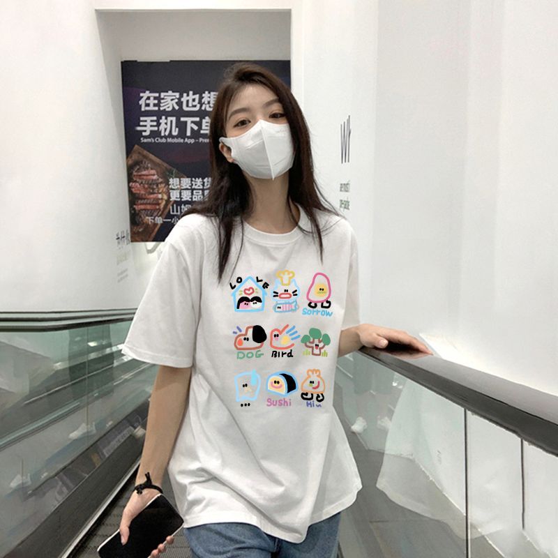 You-T ใหม่ [ส่งจากไทย] เสื้อยืด oversize ผ้าcotton 100% ใส่บาย ไม่หด unisex ลาย "MNMF WZFU"