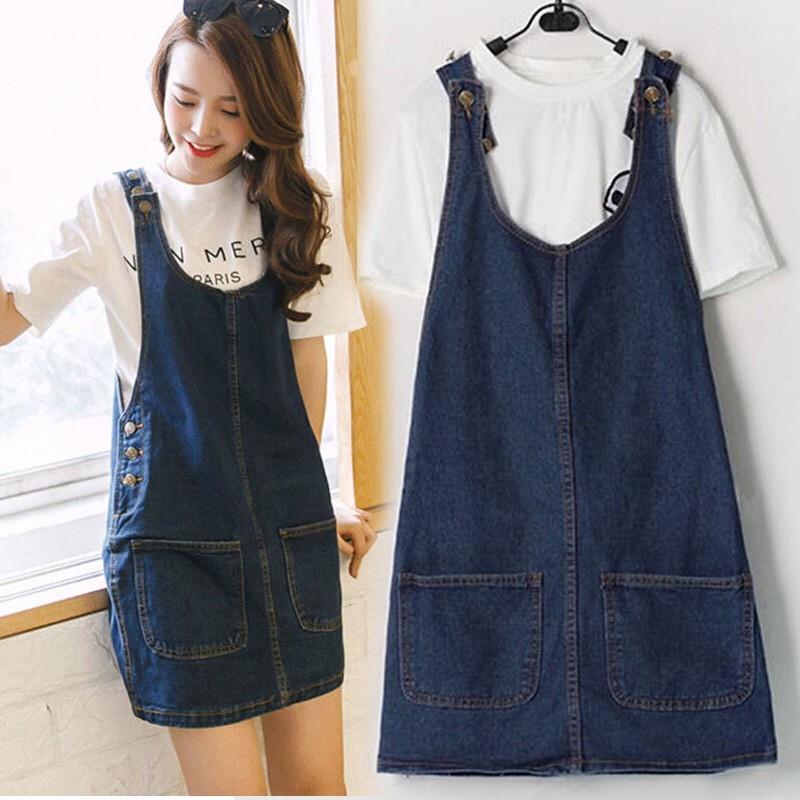 เอี้ยมกระโปรงยีนส์ สาวอวบใส่ได้ สะโพกได้ถึง50นิ้ว SIZE S - 5XL