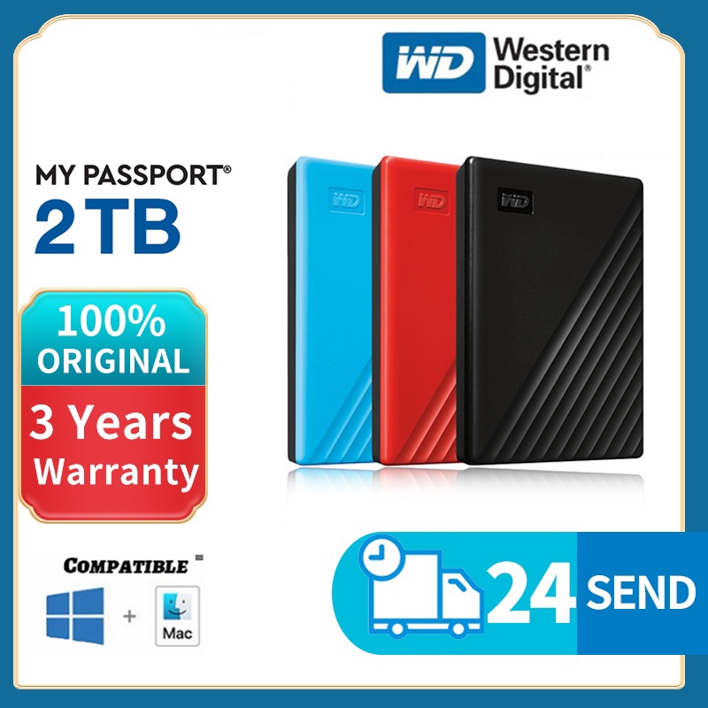 Western Digital external harddisk ของแท้ 1TB/2TB USB 3.0 รับประกัน 3 ปี รุ่น My Passport HDD