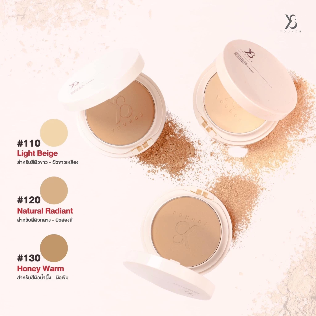 [ แป้งผสมรองพืน+แป้งสกินแคร์ ] Y8 ULTRA BRIGHT SOFT CAMPACT + SKINCARE POWDER  แป้งพัฟผสมรองพื้น thumbnail 4