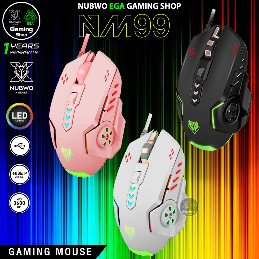NUBWO NM-99 GAMING MOUSE Silent Button เมาส์เกมมิ่ง ไร้เสียง NM99