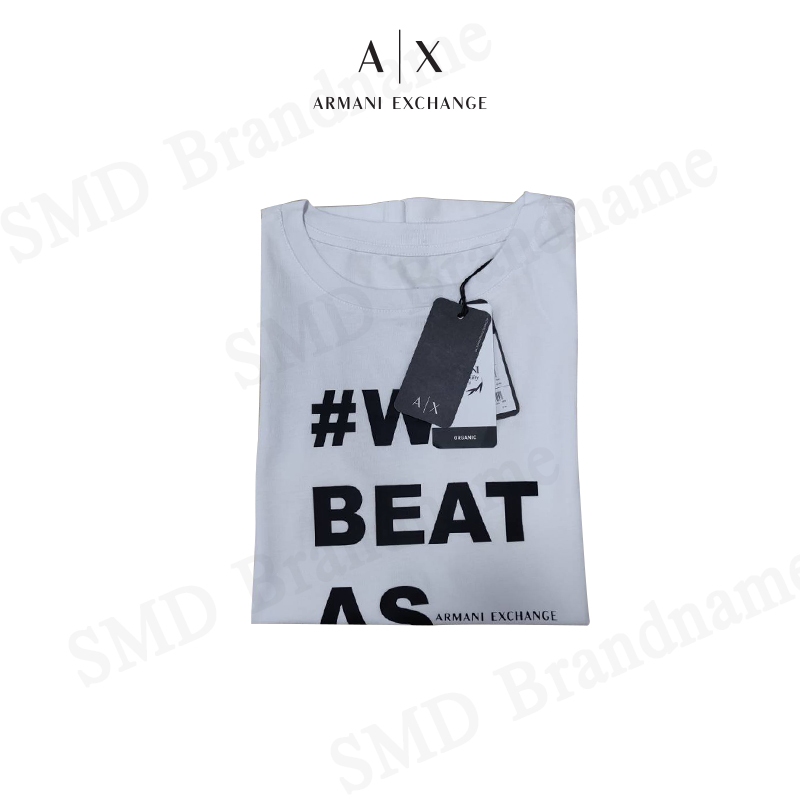 Armani Exchange เสื้อยืดคอกลมผู้หญิงรุ่น Sustainability Values Regular Fit Jersey Cotton T-Shirt Code: 6RYT10 YJ3RZ 1000 - รูปที่ 7