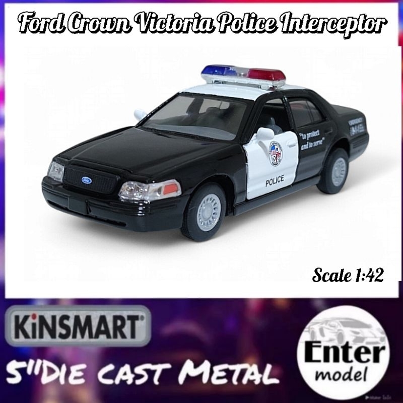 KINSMART โมเดลรถเหล็ก เกรดพรีเมียม ลิขสิทธิ์แท้ รถตำรวจ Ford Crown Victoria Police Interceptor สเกล 1:42 ยาว 12.5cm