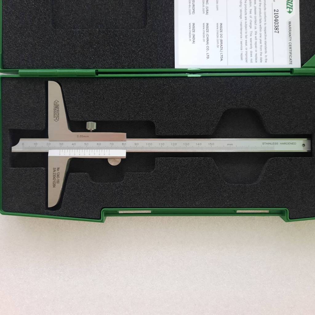 เวอร์เนียร์วัดลึก 6" 8" 12" ค่าความละเอียด 0.05mm Vernier Depth Gage INSIZE อินไซส์ 1240-150 1240-20