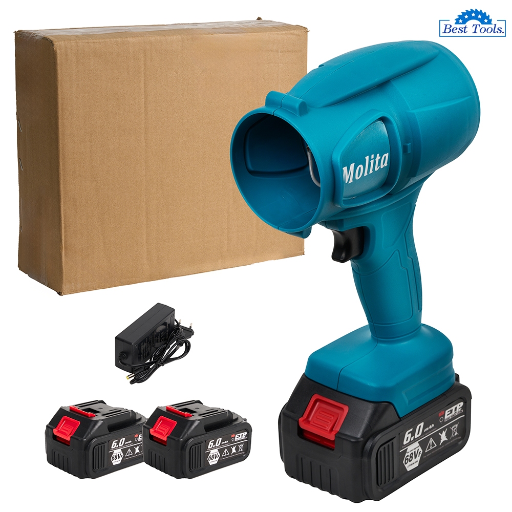 MOLITA พัดลมเทอร์โบเจ็ทขนาดเล็ก 68V แบตเตอรี่ใหญ่ 2 ก้อน รุ่นใหม่! พลังสูงเป่าลมใบเป่าลมลิเธียมรุนแรงกำลังสูงเครื่องเป่า