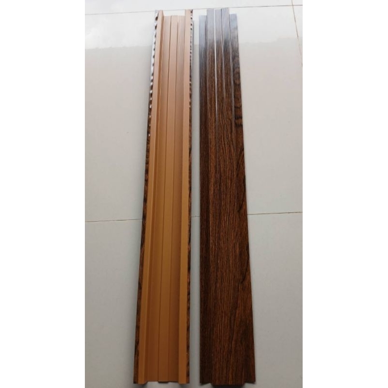 รั้ว ระแนง เมทัลชีท เกรดA หนา0.35มิล ลายไม้สักเข้ม ด้านหลังสีนํ้าตาลอ่อน ☄️ลายไม้ขายดี