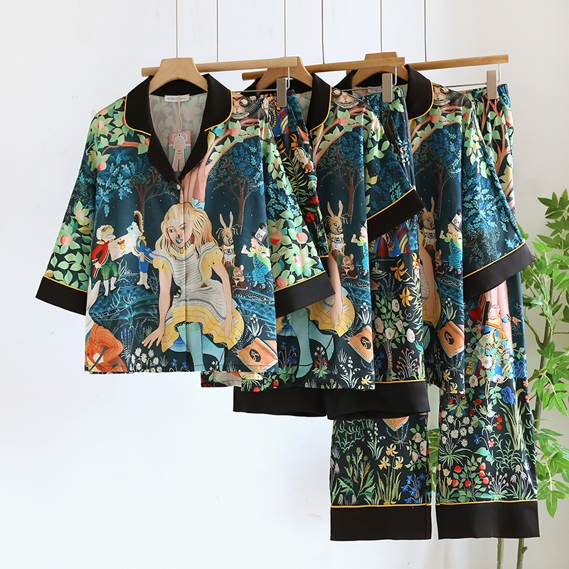 ชุดนอน Mulen (Muslin Pajamas) Silk Satin (W2083 V2083 L2083)