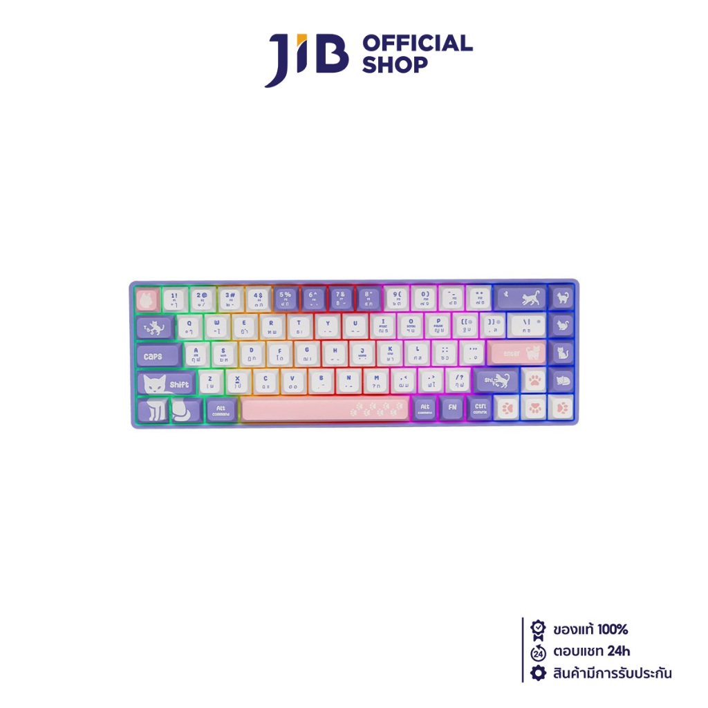 KEYBOARD (คีย์บอร์ด) NUBWO NK50 (PURPLE CAT) (RED SWITCH MINI RGB EN/TH)