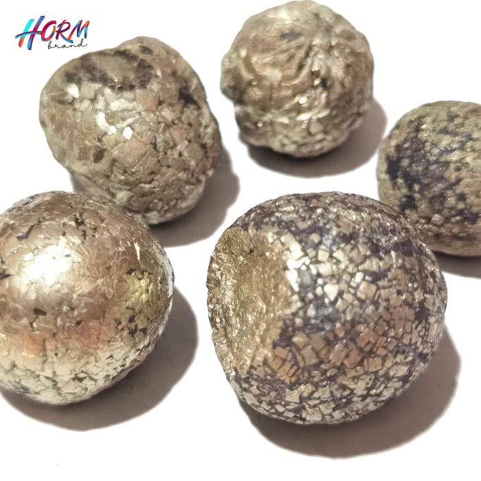 หินกลม Pyrite ไพไรท์ หินแร่ธรรมชาติ แท้100% อัญมณี  พลอย