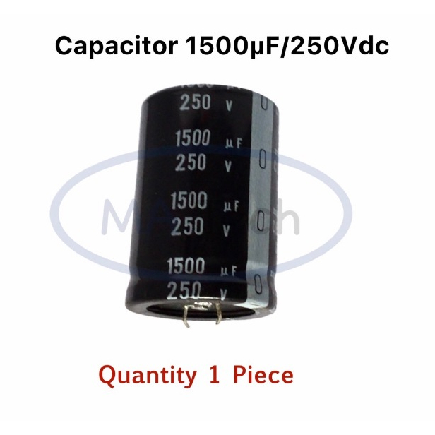 1500uf 250v คาปาซิเตอร์ 1500uF 250Vdc Capacitor 250V1500uf ตัวเก็บจุตัว C ระยะขาห่าง 10 มม ขนาด35x45มม จำนวน 1 ชิ้น
