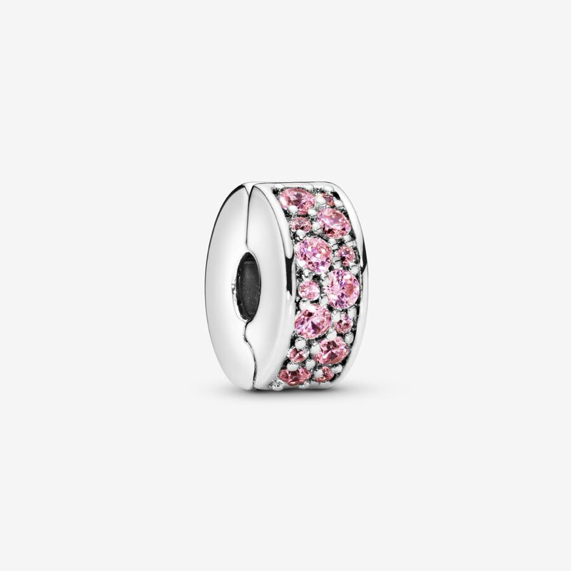 (ของแท้💯 พร้อมส่ง🔥) Pandora Pink Clip แพนโดร่าคลิปเพชรชมพู ของแท้ มือหนึ่งทุกชิ้น