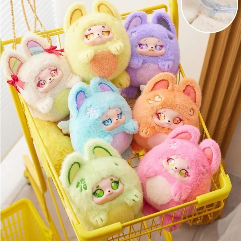 Thetoys4289 พร้อมส่งในไทย !! กล่องสุ่ม  Puff colorful ball zipper กระเป๋า มีซิป มีสายสะพาย แท้100%