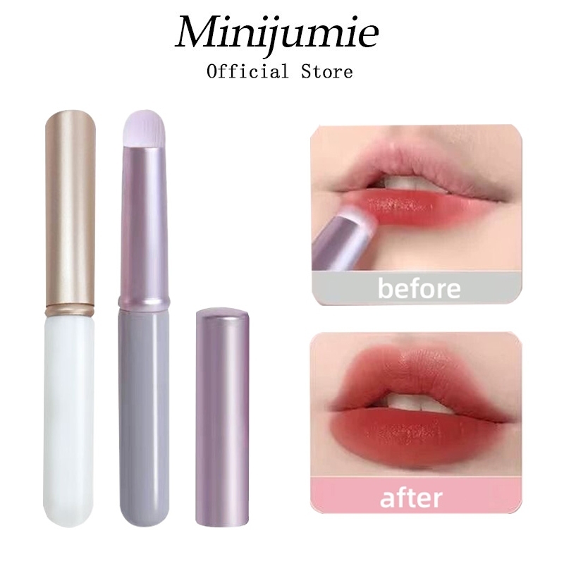 ส่งจากไทย แปรงคอนซีลเลอร์ ลิปสติก ทรงกลม ขนาดเล็ก พร้อมฝาปิด