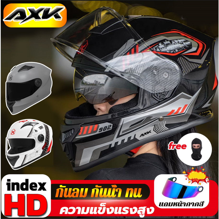 【ราคาถูก】หมวกกันน็อค หมวกกันน๊อคเต็มใบ HD ออกแบบกระจก 2ชั้น ความปลอดภัย กันลม กันน้ำ ความปลอดภัย Motorcycle helmet