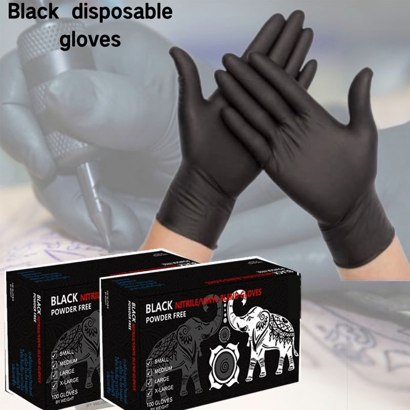 [จัดส่งจากประเทศไทย] ถุงมือยางไนไตรสีดำ กล่องสีดำ ถุงมือไนไตร ถุงมือยางจาก แบบใช้แล้วทิ้ง ห้องครัว ทำสุขอนามัยที่มีอ