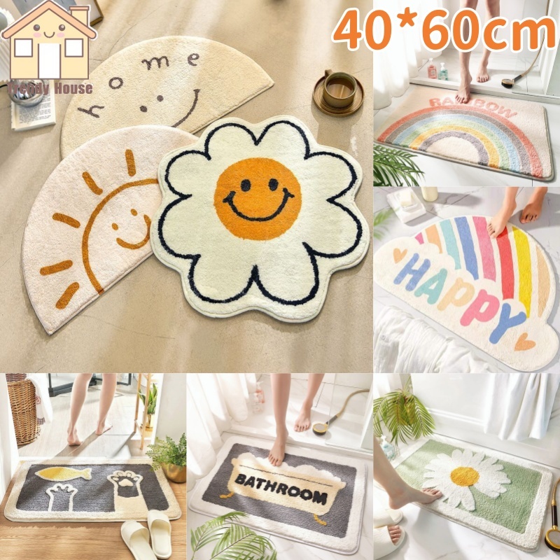 พร้อมส่ง พรมห้องนั่งเล่น พรมกันลื่น พรมห้องนอน พมปูพื้นห้อง ผ้าปูพื้นพรมก พรมดอกเดซี่ มีแผ่นกันลื่น