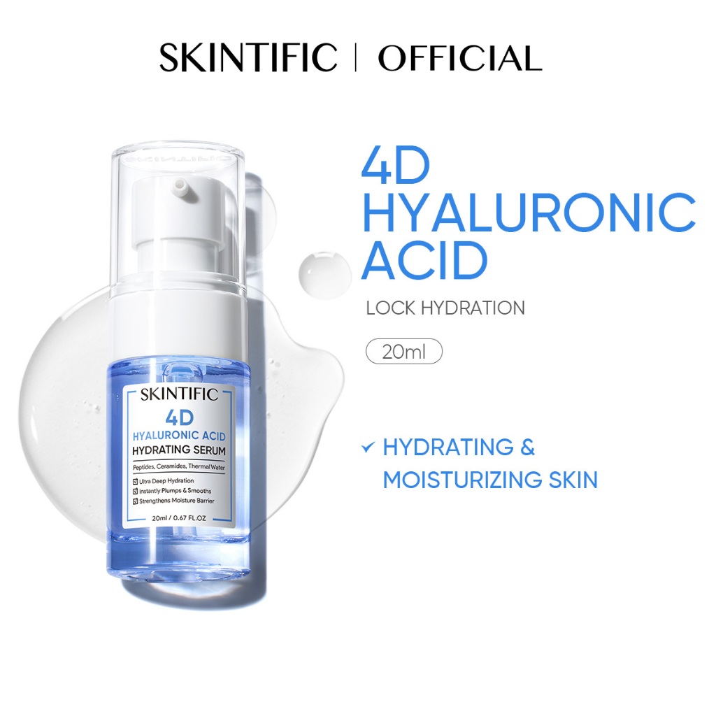 SKINTIFIC 4D ไฮยาลูรอนิค แอซิด ไฮเดรติ้ง เซรั่ม Hyaluronic Acid Hydrating Serum