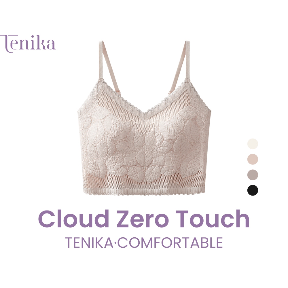 TENIKA เสื้อกล้ามครอป มีฟองน้ำ เสื้อกล้ามลูกไม้ นุ่ม บาง ใส่สบาย ซึมซับเหงื่อ ระบายอากาศดี VES-012