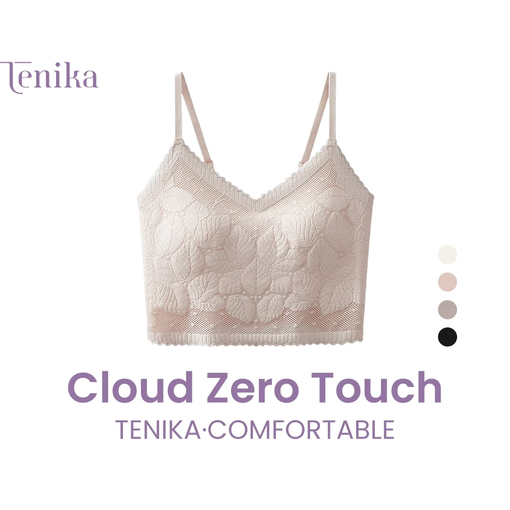TENIKA เสื้อกล้ามครอป มีฟองน้ำ เสื้อกล้ามลูกไม้ นุ่ม บาง ใส่สบาย ซึมซับเหงื่อ ระบายอากาศดี VES-012
