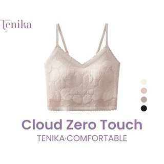 TENIKA เสื้อกล้ามครอป มีฟองน้ำ เสื้อกล้ามลูกไม้ นุ่ม บาง ใส่สบาย ซึมซับเหงื่อ ระบายอากาศดี VES-012