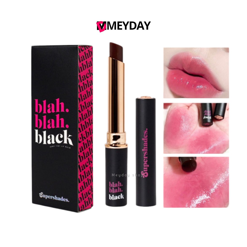 ลิปบาล์มดำ Blah Blah Black Supershades ลิปบาล์มเปลี่ยนสีปากตามค่า PH