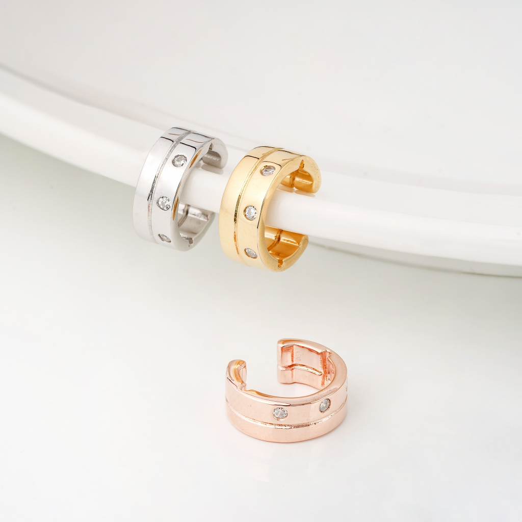 Ar-Kang Collection AKEC363/364/365 Ear Cuff เอียคัพเงินแท้ ประดับ White CZ (Silver 92.5%)