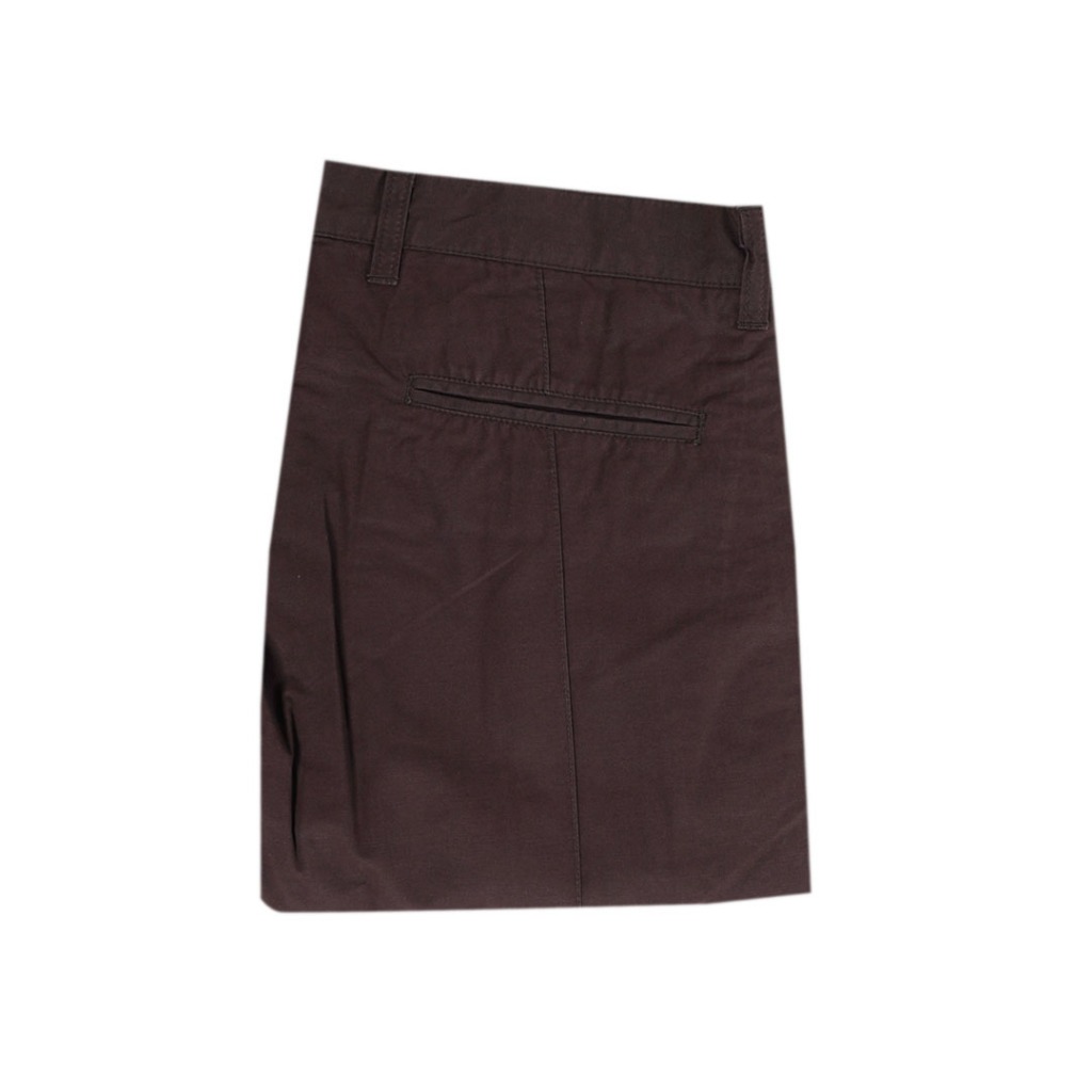 Hazard กางเกงทำงานขายาวไม่มีจีบ ผ้า Cotton(คอตตอน) สีน้ำตาล (28)