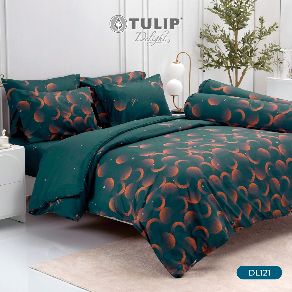 TULIP รุ่นTULIP Delight พิมพ์ลาย DL121 โทนสีเข้ม ในสไตล์ที่เป็นคุณ ชุดเครื่องนอน ผ้าปูที่นอน ผ้าห่มนวม