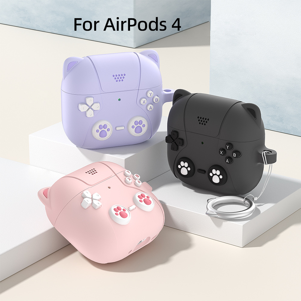 เคสแอร์พอด Pro3 (AirPods4) Gen รุ่นที่ 4 3 2 1 Pro เคสอ่อน เคสแอร์พอดน่ารัก พร้อมที่คล้อง เคสสำหรับแอร์พอด (Model.12)