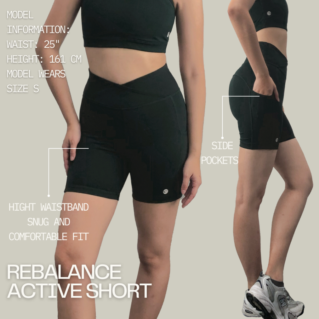 PY Rebalance Short เลกกิ้งขาสั้น ออกกำลังกาย โยคะ ผ้านิ่มยืดหยุ่น เเห้งไว