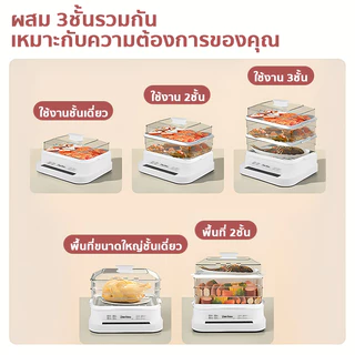 LIBA Steamer เครื่องนึ่งไฟฟ้าอเนกประสงค์ 3 ชั้น ความจุขนาดใหญ่ 40 ลิตร ไข่นึ่ง , ขนม , ปลานึ่ง หม้อนึ่งอาหารไฟฟ้า