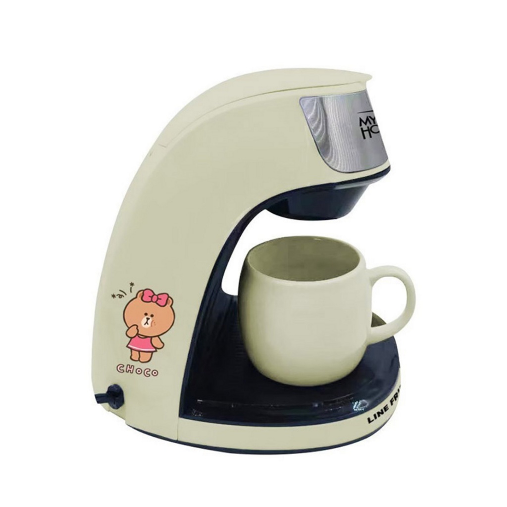 My Home เครื่องชงกาแฟแบบดริป LINE FRIENDS รุ่น CF002 - สีเบจ กำลังไฟ 450 วัตต์
