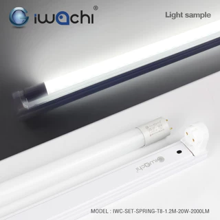 IWACHI ชุดหลอดไฟนีออนพร้อมราง LED T8 10W/20W (ขาสปริง) หลอดไฟ LED T8 โคมไฟเพดาน โคมไฟห้องนอน(1ชุด)