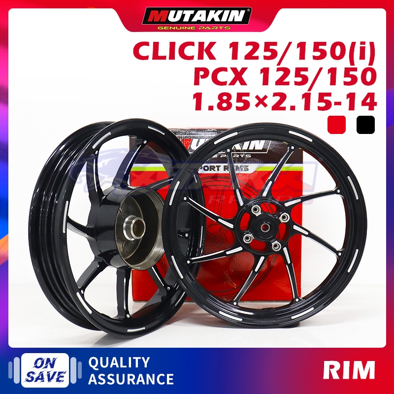 MUTAKIN ล้อแม็ก 801 ล้อแม็กคลิก For HONDA CLICK125 / CLICK125i / CLICK150 / CLICK150i BLACK/RED -24T