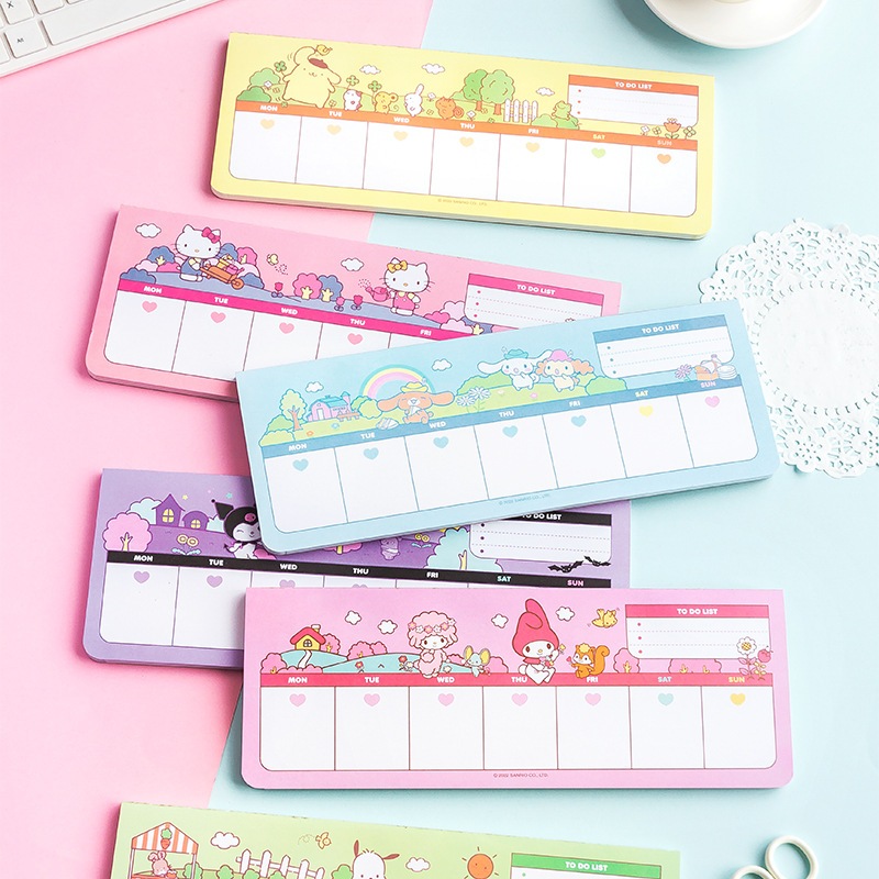 Sanrio สมุดโน๊ต ลายการ์ตูน Kulomi Long Note Book น่ารัก สําหรับนักเรียน 50pcs sticky notes